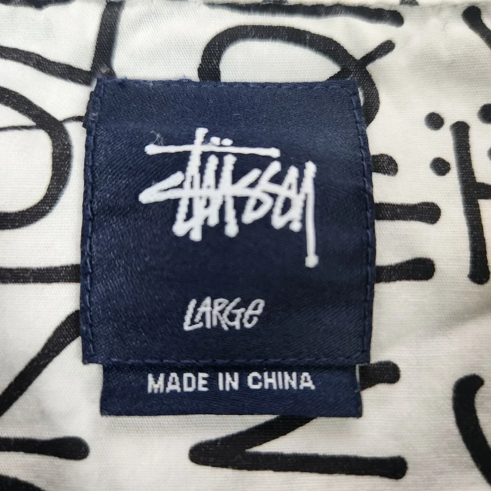Vintage Stussy All Over Print Button Up Shirt Men L - Picture 2 of 8